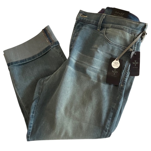 NYDJ Dayla Wide Cuff Capri Jeans Womens Size 16 Denim Crop Pants NEW - Picture 1 of 6
